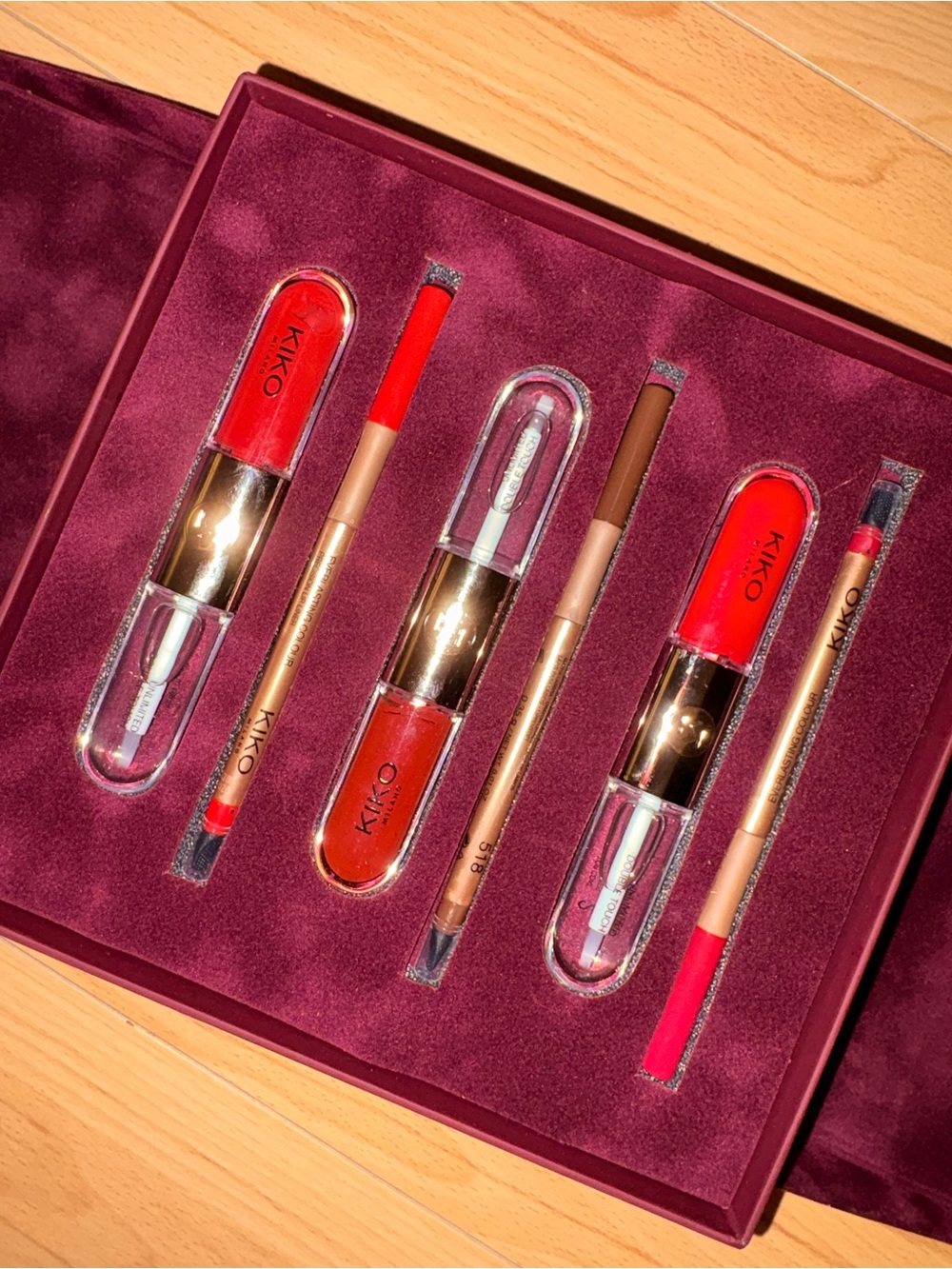 KIKO Milano Velvet Makeup Box with 3 sets of lip kits!